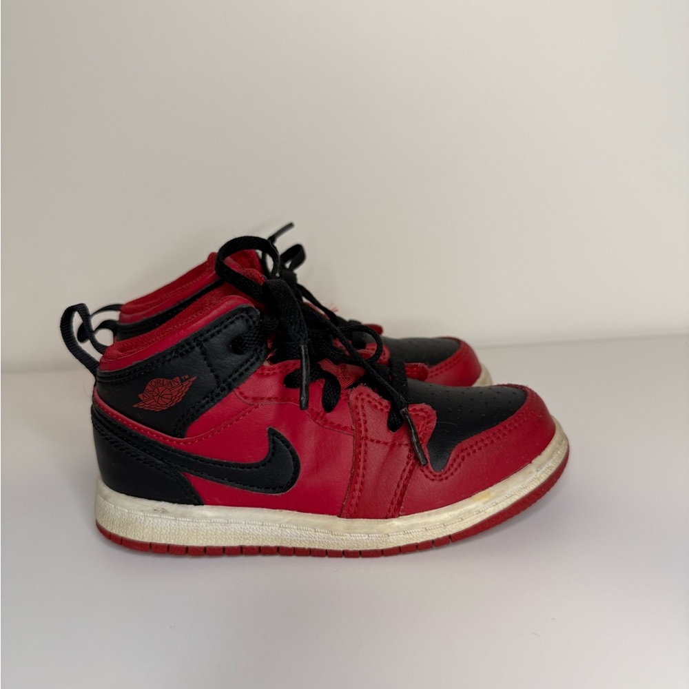Nike Kids Red and Black High-Top Sneakers